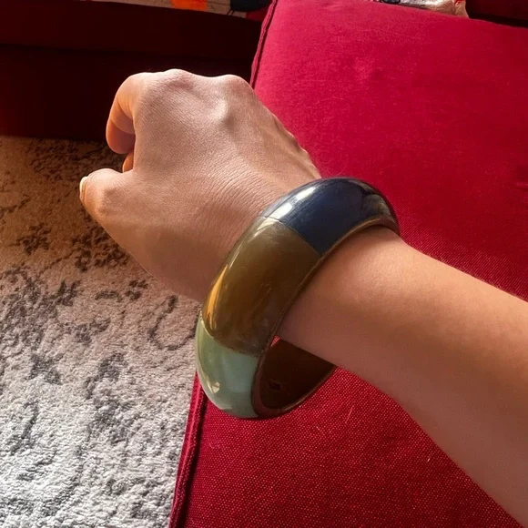 Multicolor Enamel Bangle Bracelet - Picture 6 of 9